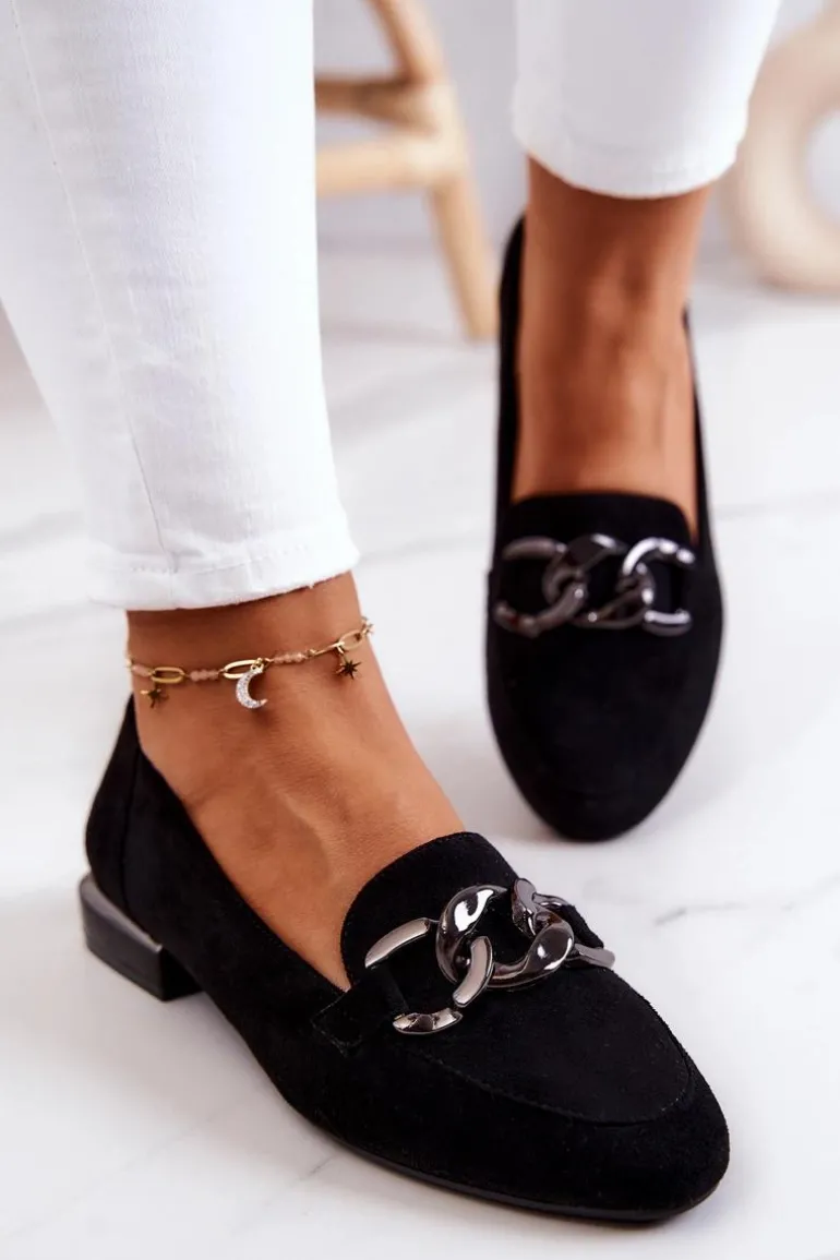 Zamszowe Mokasyny Sergio Leone MK739 Czarne