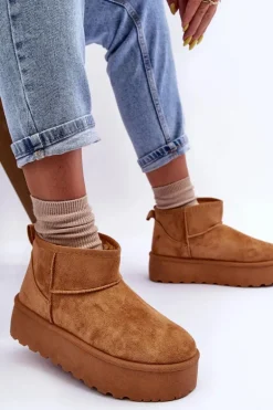 Zamszowe Śniegowce Na Platformie Brązowe Corcoran