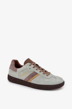 Zamszowe Niskie Sneakersy Damskie Big Star SS274678 HI-POLY SYSTEM Miętowe