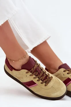 Zamszowe Niskie Sneakersy Damskie Big Star SS274680 HI-POLY SYSTEM Limonkowe