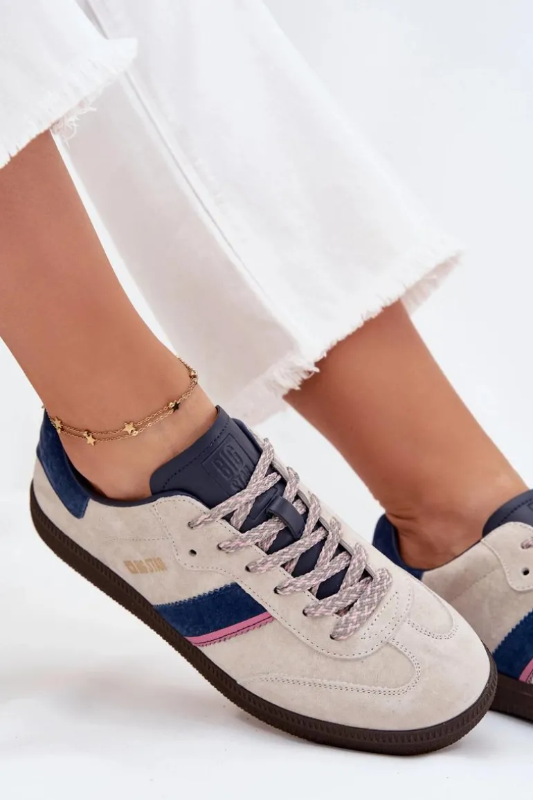 Zamszowe Niskie Sneakersy Damskie Big Star SS274679 HI-POLY SYSTEM Szare