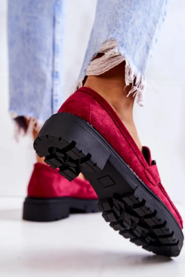 Zamszowe Półbuty Loafery Z Ozdobą La.Fi 210031FU-SU Fuksja