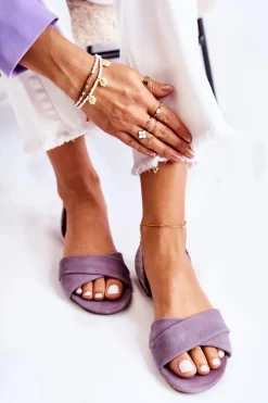 Zamszowe Sandały Maciejka 03615-05 Fioletowe