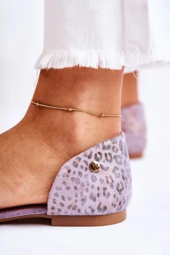 Zamszowe Sandały Maciejka 03615-05 Fioletowe