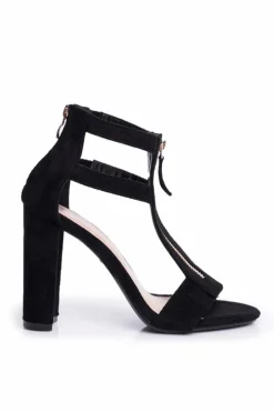 Zamszowe Sandały Na Słupku Czarne Folly