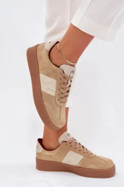Zamszowe Sneakersy Damskie Daniel Lopez Just Dare SS2D4022 Beżowe