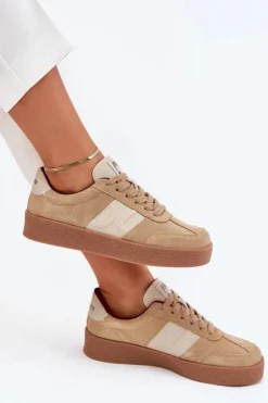 Zamszowe Sneakersy Damskie Daniel Lopez Just Dare SS2D4022 Beżowe