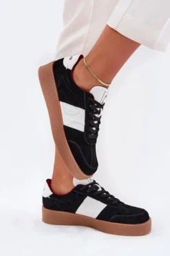 Zamszowe Sneakersy Damskie Daniel Lopez Just Dare SS2D4021 Czarne