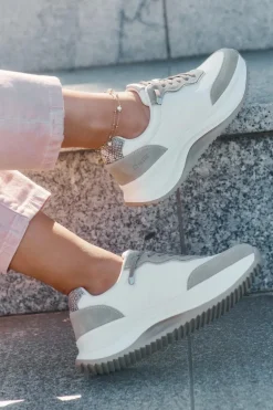 Zamszowe Sneakersy Damskie Na Platformie Big Star RR274A344 HI-POLY SYSTEM Beżowe