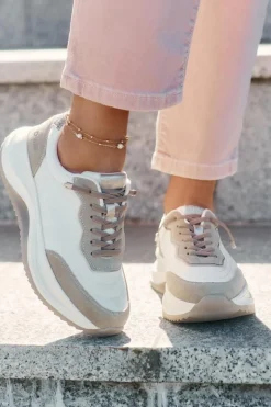 Zamszowe Sneakersy Damskie Na Platformie Big Star RR274A344 HI-POLY SYSTEM Beżowe