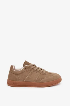 Zamszowe Sneakersy Damskie Big Star SS274675 HI-POLY SYSTEM Beżowe