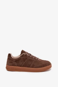 Zamszowe Sneakersy Damskie Big Star SS274676 HI-POLY SYSTEM Brązowe