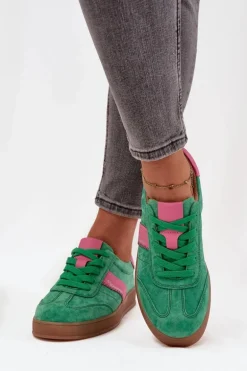 Zamszowe Sneakersy Damskie Vinceza 79576 Zielone