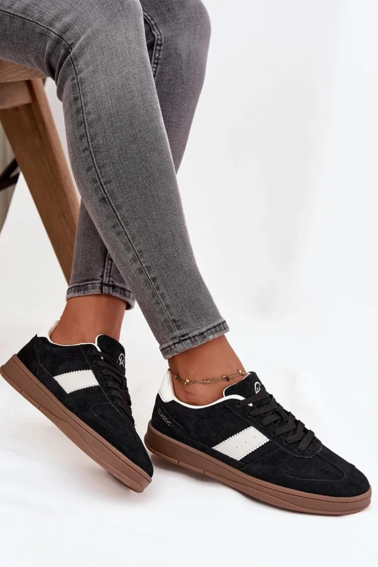 Zamszowe Sneakersy Damskie Vinceza 14029 Czarne