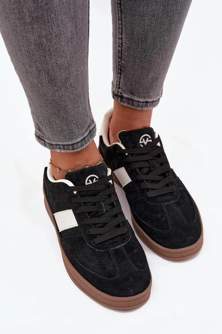 Zamszowe Sneakersy Damskie Vinceza 14029 Czarne