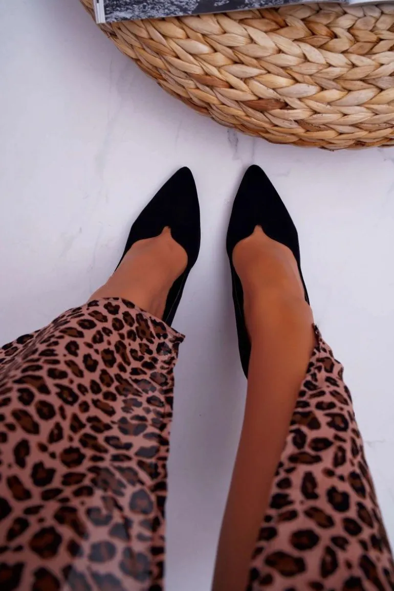 Zamszowe Szpilki S.Barski L65-1 Czarne