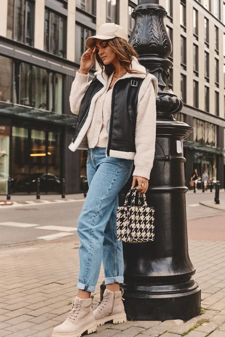 Zamszowe Trapery Botki Ocieplane Beżowe Alden