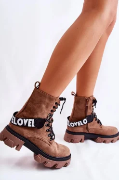 Zamszowe Wysokie Botki Z Ociepleniem Brązowe Danity