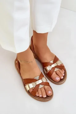 Zazoo 40382 Sandały Damskie Skórzane Brązowe