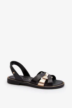 Zazoo 40382 Sandały Damskie Skórzane Czarne