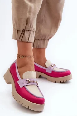 Zazoo 3475 Skórzane Damskie Mokasyny Beżowe