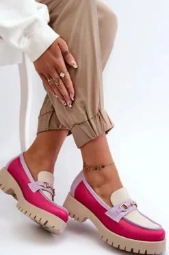 Zazoo 3475 Skórzane Damskie Mokasyny Beżowe