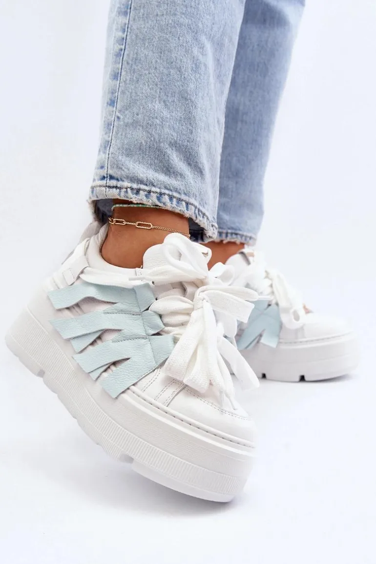 Zazoo 2F-7033 Sneakersy Na Masywnej Platformie Niebieskie