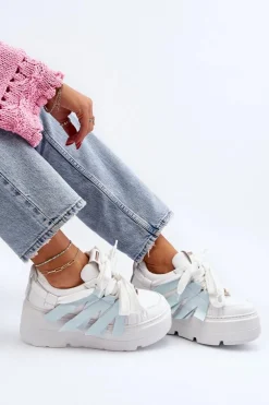 Zazoo 2F-7033 Sneakersy Na Masywnej Platformie Niebieskie