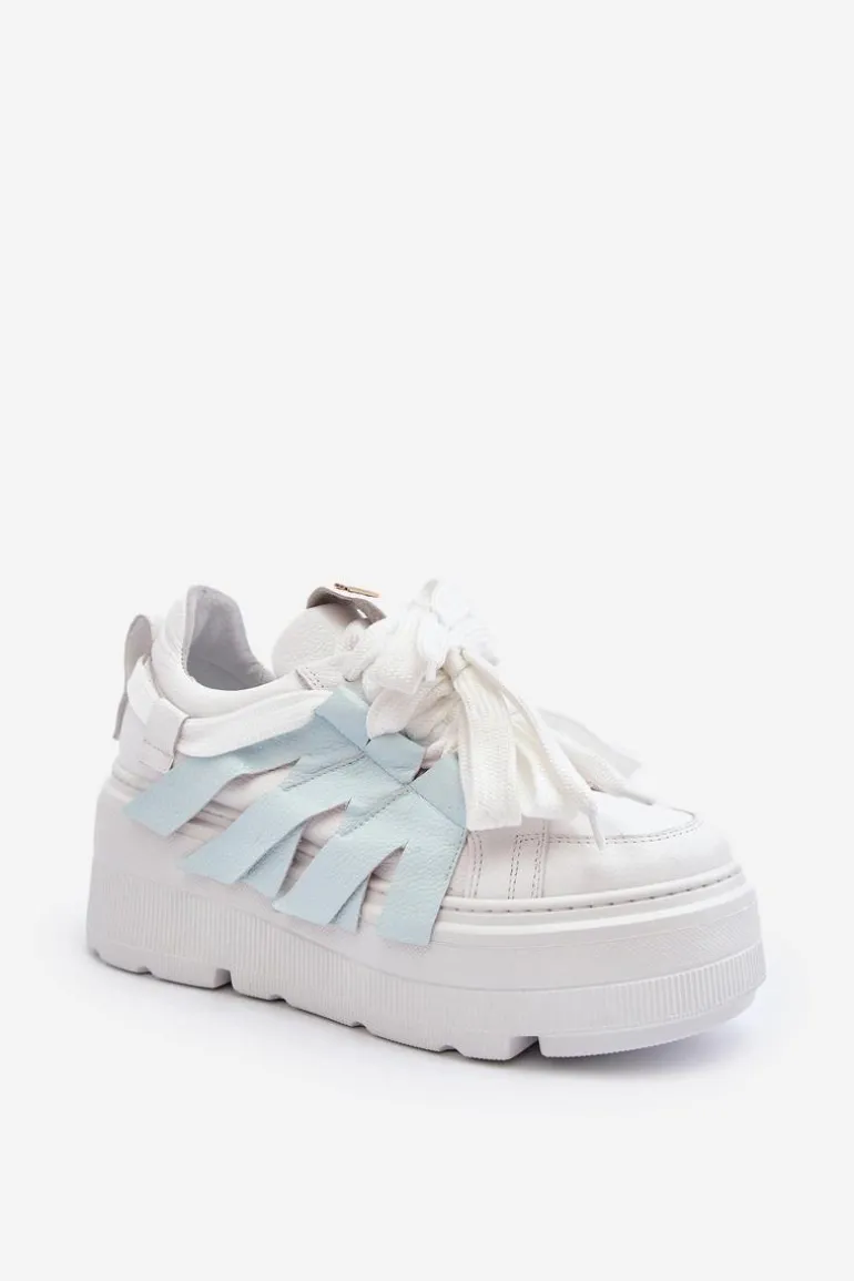 Zazoo 2F-7033 Sneakersy Na Masywnej Platformie Niebieskie