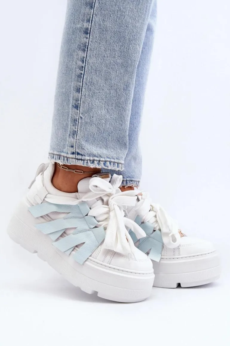 Zazoo 2F-7033 Sneakersy Na Masywnej Platformie Niebieskie