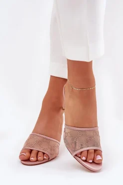 Zdobione Klapki Na Szpilce Szampańskie Ennoriel