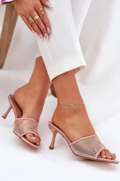 Zdobione Klapki Na Szpilce Szampańskie Ennoriel