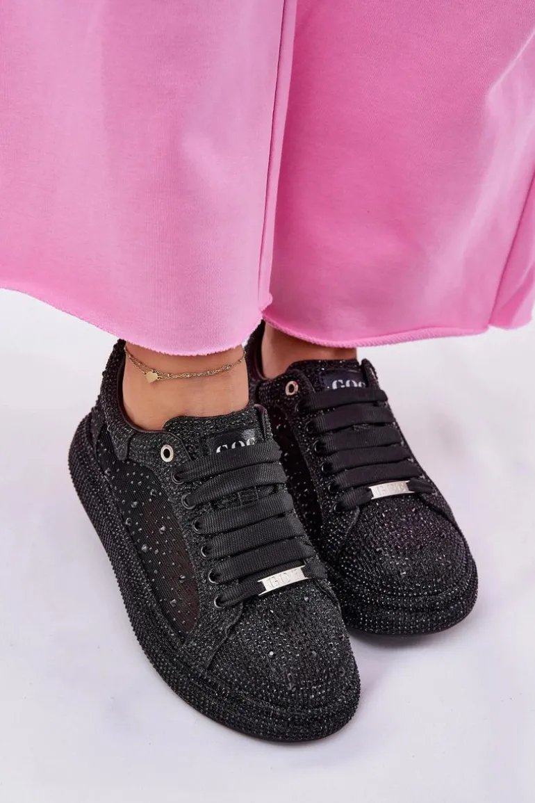 Zdobione Sneakersy Na Platformie GOE NN2N4021 Czarne