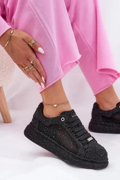 Zdobione Sneakersy Na Platformie GOE NN2N4021 Czarne