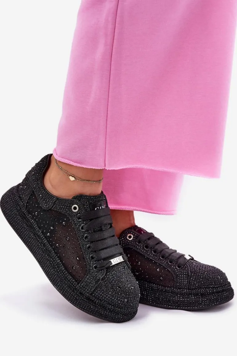 Zdobione Sneakersy Na Platformie GOE NN2N4021 Czarne