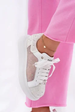 Zdobione Sneakersy Na Platformie GOE RR2N4003 Białe