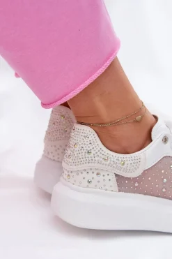 Zdobione Sneakersy Na Platformie GOE RR2N4003 Białe
